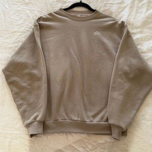 ALO Yoga Men's Beige Crewneck Sweater
